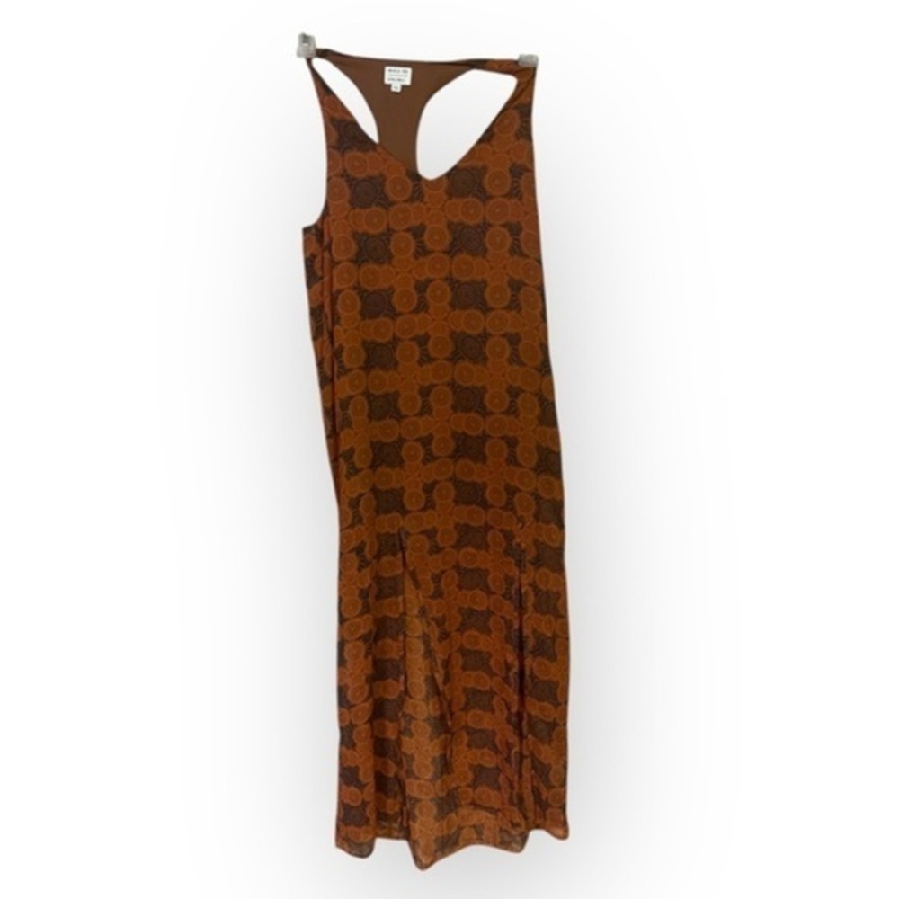 RVCA Women’s XS Brown Geometric Print Racerback Maxi Dress